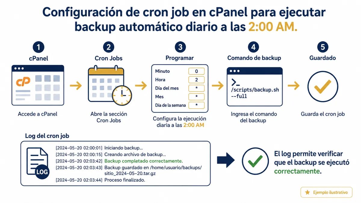 Diagrama ilustrativo de backup sitio web como hacer