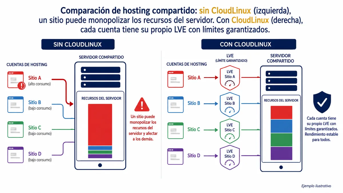 Diagrama ilustrativo de cloudlinux que es