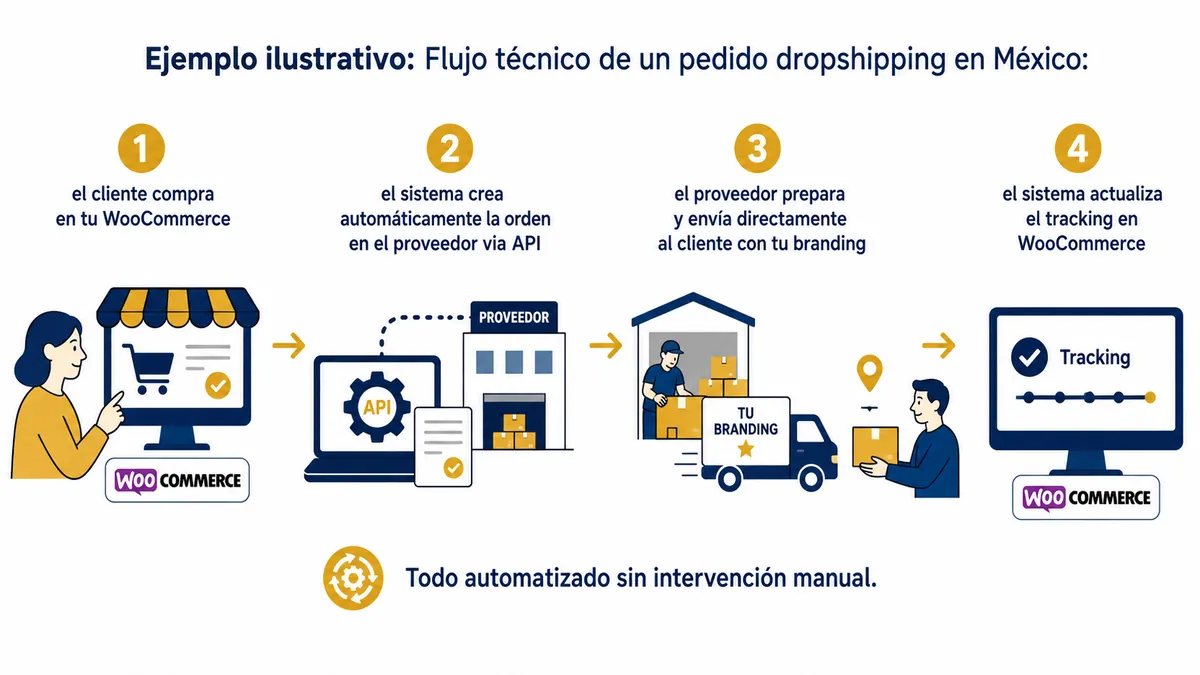 Diagrama ilustrativo de dropshipping mexico 2025