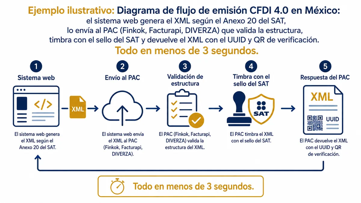 Diagrama ilustrativo de facturacion electronica sat hosting
