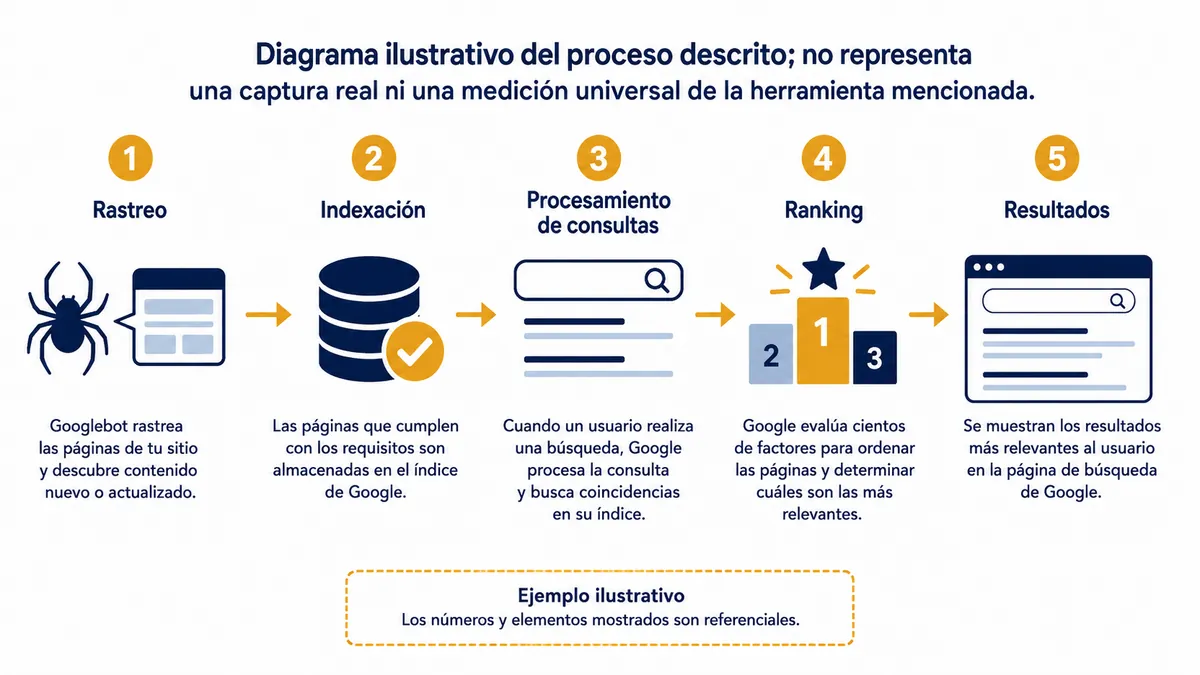 Diagrama ilustrativo de google search console tutorial