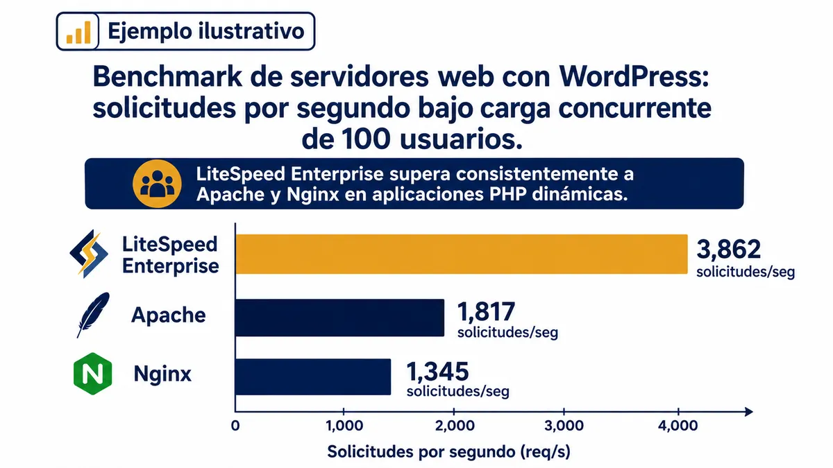 Diagrama ilustrativo de litespeed vs apache nginx