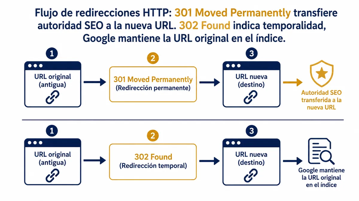 Diagrama ilustrativo de redireccionamiento htaccess
