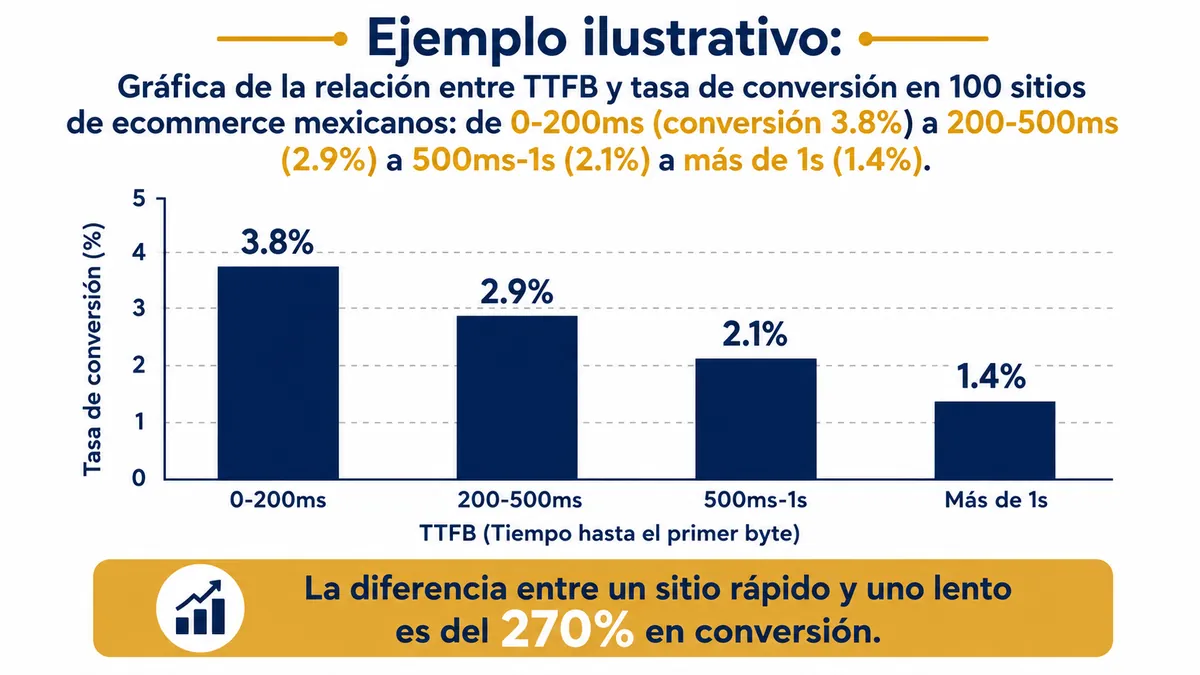 Diagrama ilustrativo de velocidad web impacto ventas