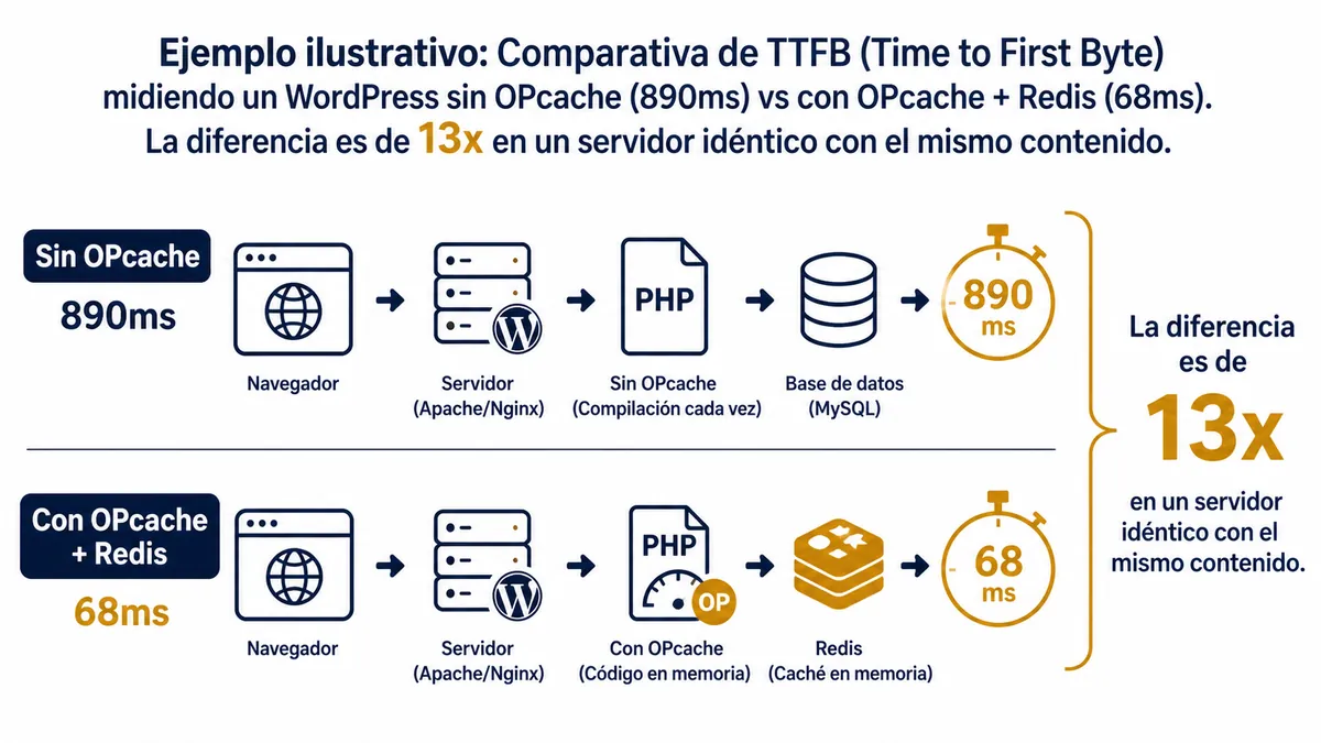 Diagrama ilustrativo de wordpress hosting optimizado