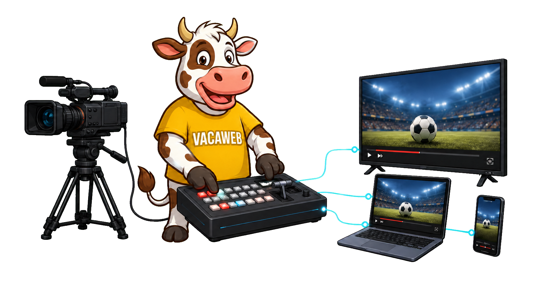 Servicio profesional de streaming para canales de televisión con VacaWeb